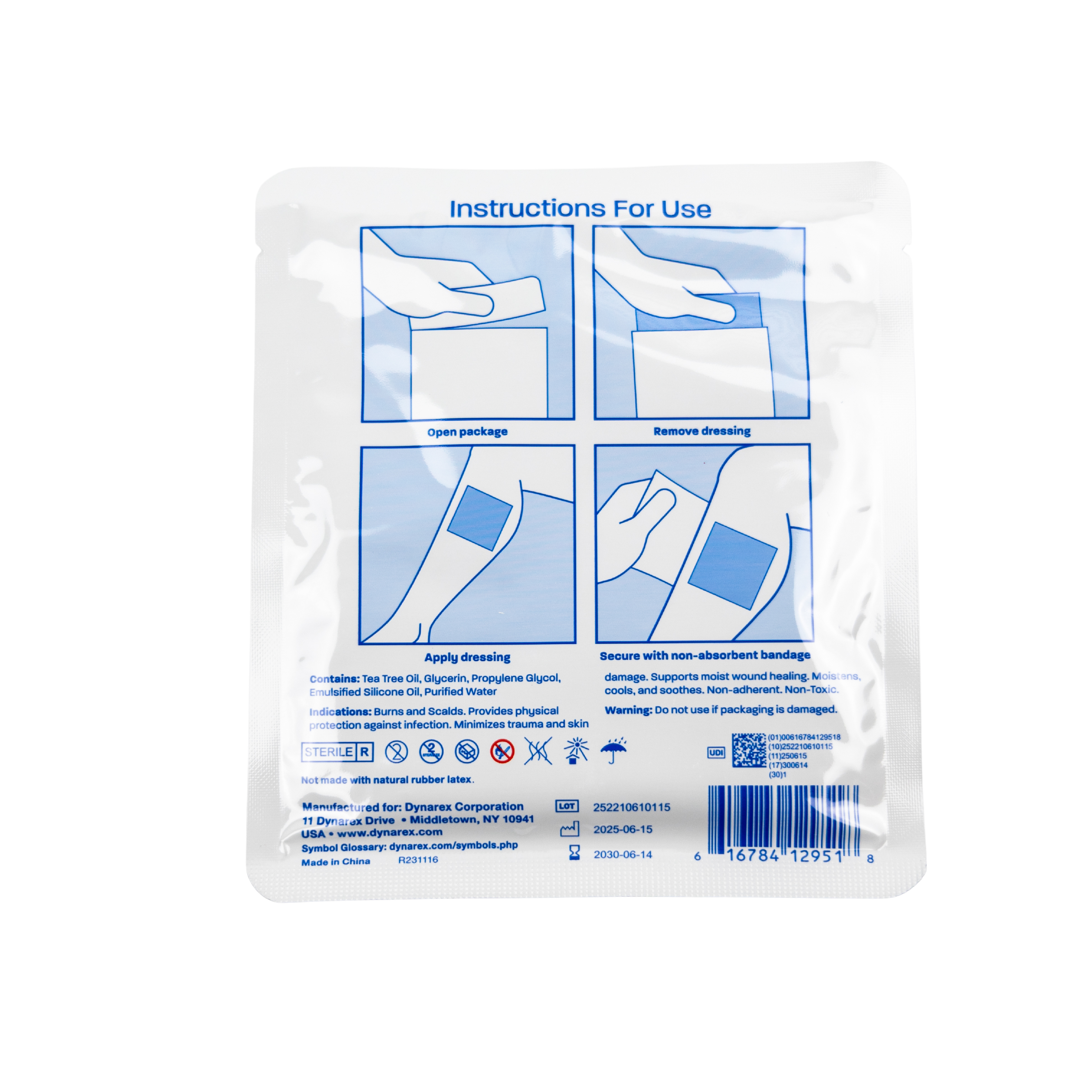 Dynarex XeroBurn™ Sterile Burn Dressing – 4” x 4”