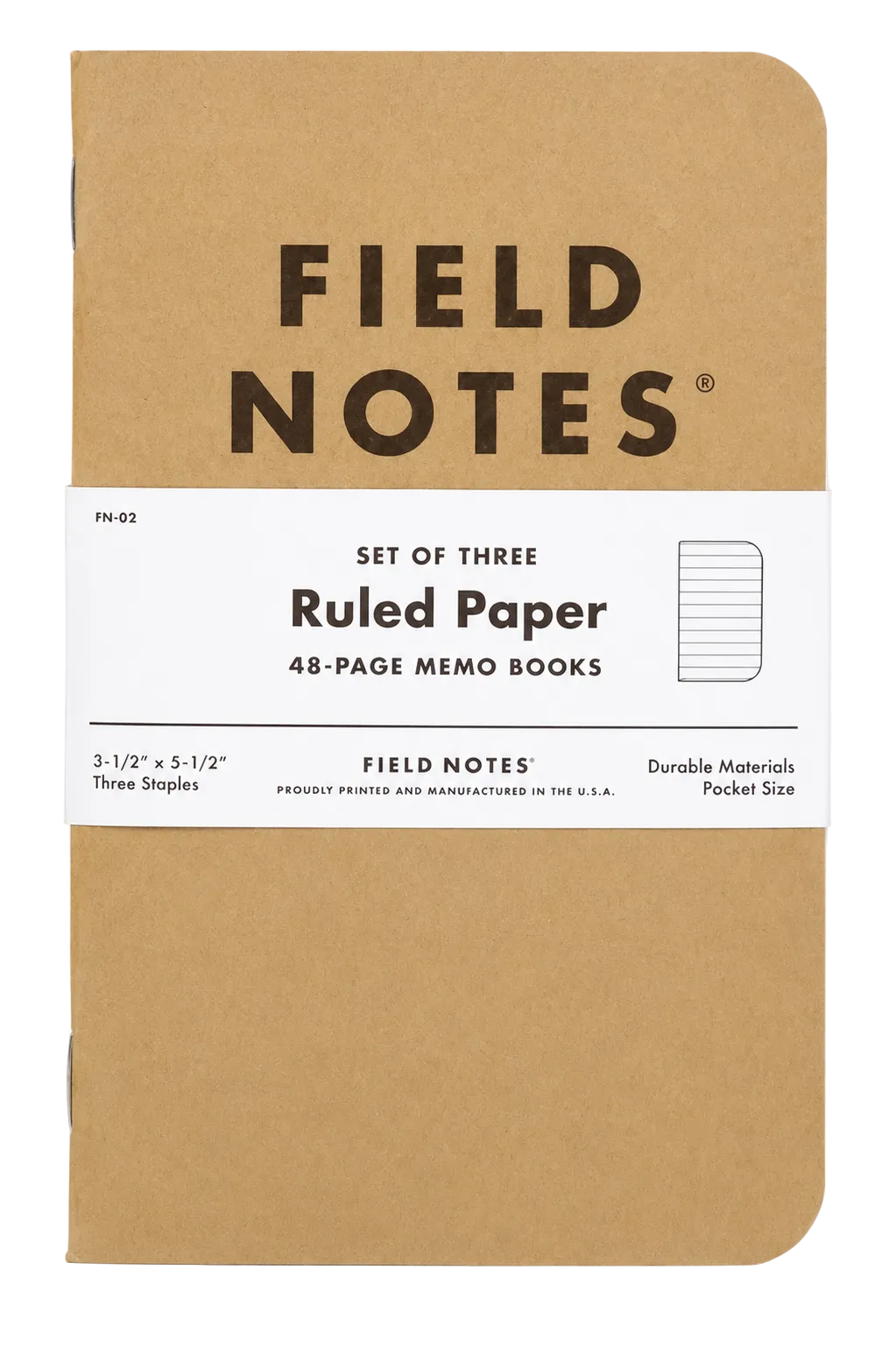 Field Notes Original Kraft Ruled Notebooks - 3 Pack