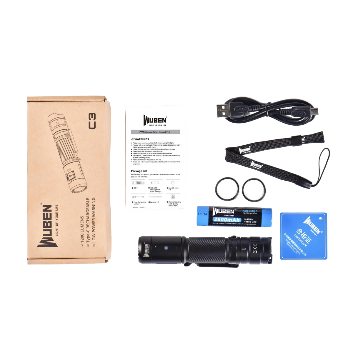 WUBEN C3 Tactical EDC Flashlight